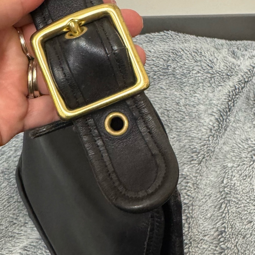 Coach Black Leather Crossbody Bag vintage - Picture 8 of 10